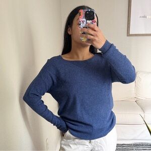 American Eagle Navy Textured Pullover